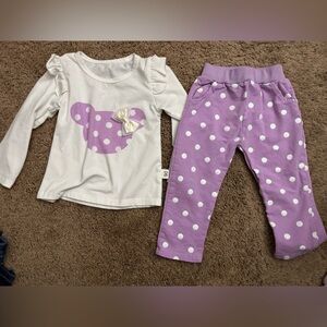 Adorable Minnie Mouse Polka Dot Outfit Set